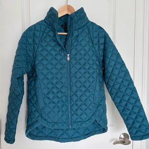 Athleta Turquoise Quilted Puffer Jacket